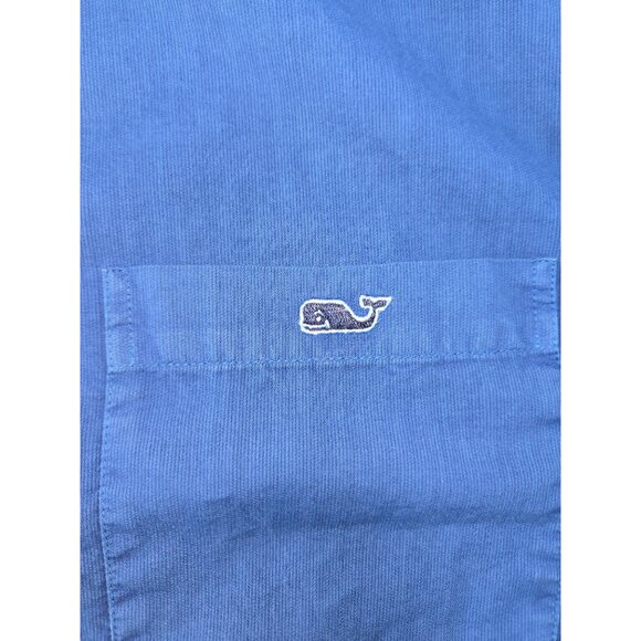 Vineyard Vines Slim Fit Tucker Blue Silk Blend Shirt Medium - Picture 5 of 7